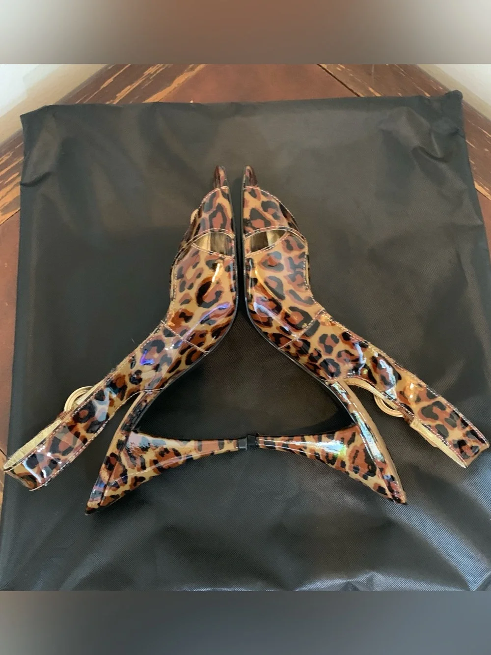 BCBGirls Leopard Print Slingback Peep-Toe Heels